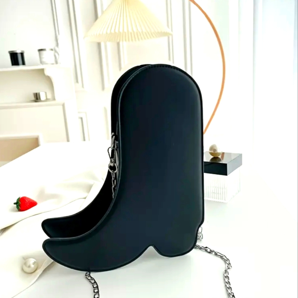 Cowgirl Boot Crossbody Bag BLACK👢 - Picture 11 of 17